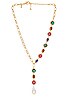 view 1 of 2 Bezel Jewel Pearl Lariat Necklace in Glass Rainbow