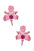 view 1 of 2 CRYSTAL LILY 귀걸이 in Diva Pink