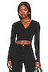 view 1 of 4 Longsleeve V-neck Cropped Tee in Black