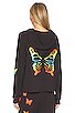 view 5 of 6 Rita Rainbow Butterflies Hoodie in Onyx