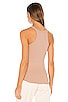 Ribbed Skinny Racer Tank, view 3 of 4, click to view large image.