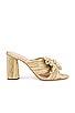 view 1 of 5 Penny High Heel Pleated Knot Slide in Gold