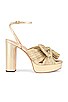 view 1 of 5 Natalia Pleated Platform Sandal in Platinum