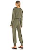 view 3 of 3 Long Sleeve Henley Jumpsuit in Army Green