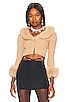 view 1 of 4 Marion Faux Fur Cropped Cardigan in Camel