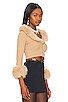 view 2 of 4 Marion Faux Fur Cropped Cardigan in Camel