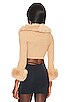 view 3 of 4 Marion Faux Fur Cropped Cardigan in Camel