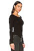 view 2 of 4 Fitted Long Sleeve Top in Black