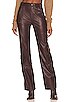 view 1 of 4 Germano Faux Leather Cargo Pant in Dark Chocolate