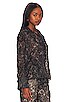 view 2 of 5 Leo Velvet Burnout Blouse in Black & Cream