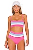 view 1 of 4 Rebel Stripe Bikini Top in Bubble Gum, White, & Aura
