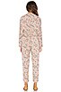 view 3 of 3 Front Tie Long Sleeve Pantsuit in Beige & Mint Floral