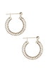 Pave Baby Skinny Amalfi Hoops, view 2, click to view large image.