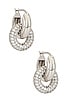 view 1 of 3 Pave Interlock Hoops in Silver