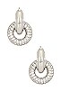 view 3 of 3 Pave Interlock Hoops in Silver