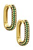 view 1 of 3 Pave Chain Link Huggies in Emerald Green