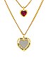 view 2 of 2 X For Love & Lemons Double Heart Charm Necklace in Gold