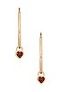 view 3 of 3 X For Love & Lemons Bezel Heart Charm Hoops in Gold