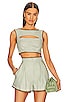 view 1 of 4 Bound Cutout Crop Top in Sage Linen