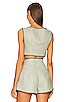 view 3 of 4 Bound Cutout Crop Top in Sage Linen