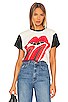 view 1 of 5 the Rolling Stones Colorblock Tee in White & Black