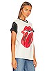 view 3 of 5 the Rolling Stones Colorblock Tee in White & Black
