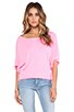 view 2 of 5 Off the Shoulder Dolman Tee in Blinding Pink