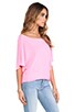 view 3 of 5 Off the Shoulder Dolman Tee in Blinding Pink