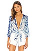 view 1 of 4 Daisy Wrap Top Cover Up in Blue Multi