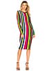 view 1 of 3 Chevron Vertical Stripe Dress in Rainbow Multi