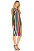 view 2 of 3 Chevron Vertical Stripe Dress in Rainbow Multi