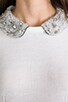 view 7 of 7 Crystal Collar Sweater in White