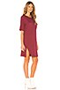 view 3 of 3 Textured Tee Dress in Burgundy