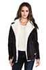 view 1 of 5 Always and Forever Biker Faux Shearling Jacket in Black & White