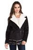 view 2 of 5 Always and Forever Biker Faux Shearling Jacket in Black & White