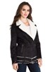 view 3 of 5 Always and Forever Biker Faux Shearling Jacket in Black & White