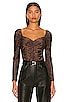 view 1 of 5 Imane Ruched Top in Black & Bronze