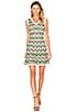 V Neck Zig Zag Tank Dress, view 1 of 4, click to view large image.