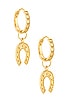 Horseshoe Charm Bambina Earrings, view 1 of 2, click to view large image.