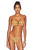 view 2 of 5 Tori Ties Bandeau Bikini top in Neon Plaid