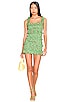 view 1 of 3 Despina Ruched Mini Dress in Green Floral