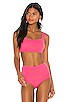 view 1 of 5 Reversible Palm Springs Sporty Bikini Top in Pink Gingham & Pink