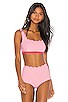 view 2 of 5 Reversible Palm Springs Sporty Bikini Top in Pink Gingham & Pink