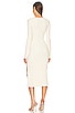 view 3 of 3 x Marianna Hewitt Saskia Boucle Midi Dress with Slit in Ivory