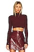 view 1 of 4 Cara Cropped Knit Mock Neck in Brown
