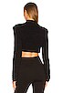 view 3 of 4 Tory Strong Shoulder Cropped Sweater in Black