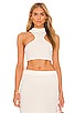 view 1 of 4 Haven Cropped Knit Racer Top in White