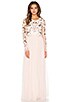 view 2 of 6 Floral Cluster Embellished Gown in Ballet Pink