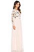 view 3 of 6 Floral Cluster Embellished Gown in Ballet Pink
