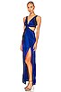 view 3 of 5 Silvina Wrap Cut Out Gown in Sapphire